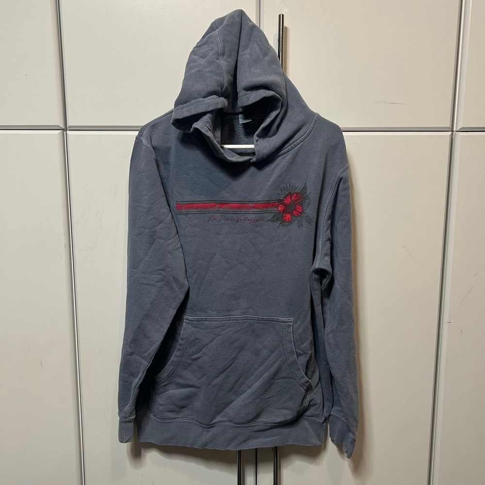 Independent Trading Co No Dinx Volleyball Hibiscus Hoodie Blue Small